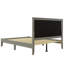 Bois massif, lit plateforme tapissier, tête de lit carrée, grand, style Mid-Century, gris Grace, pieds en bois d'hévéa, lattes à haute densité de style moderne, cadre gris, facile à assembler