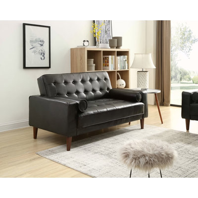 Elegant Black Loveseat With Versatile Bed Feature
