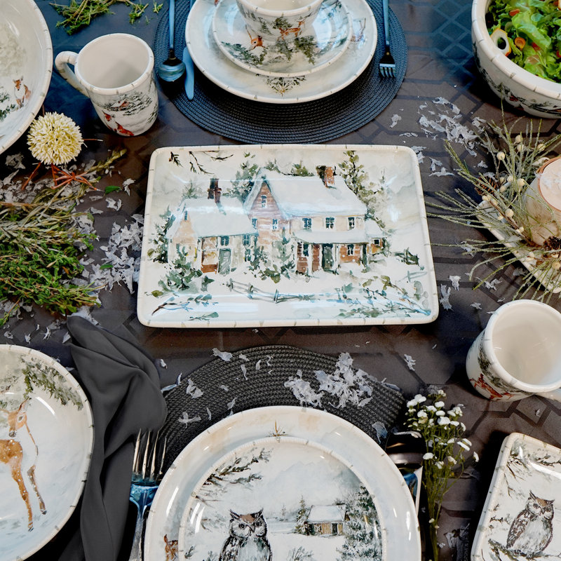 Plateau rectangulaire Winter's Frost 14 po x 10,25 po x 1,25 po