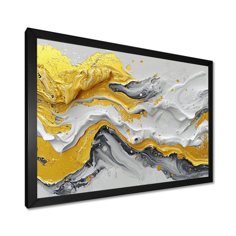 Amezcua - Abstract Large Wall Art, Cadre simple, Noir, noir, noir, noir, H 12 po x l 20 po