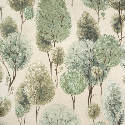 Julie Feels Home Collection Glitter/Shimmer Large Tilia Trees Wallpaper Roll