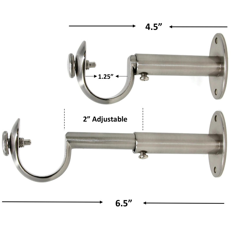 Pesina Zinc Cast Mounting Bracket, Brushed Steel