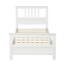 Lit plateforme en bois avec tête et pied de lit simple (blanc)-799059677