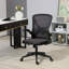 Fauteuil de bureau en maille à dossier moyen, siège de travail ergonomique avec support lombaire, hauteur réglable et accoudoirs rabattables