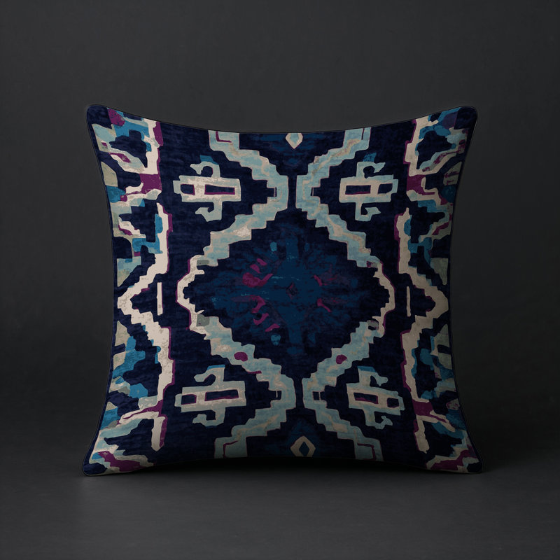 Coussin décoratif intérieur et extérieur Modern, Gris géométrique 56, Carré 16 po