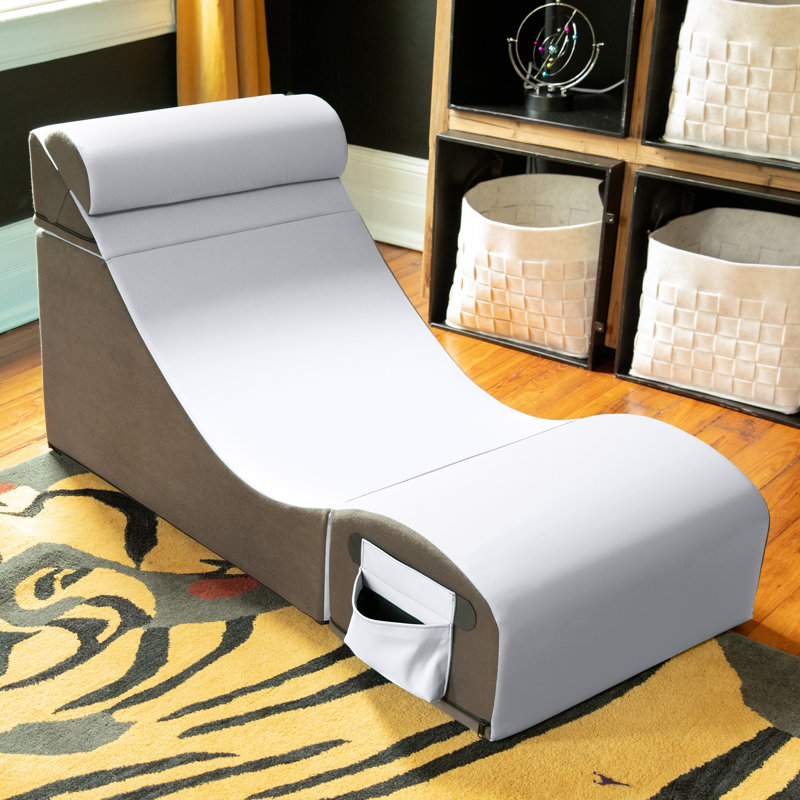 Flexx V-Tex Convertible 3 in 1 Gamer Chair, Table, & Ottoman w/ Adjustable Headrest & Pocket, Submarine Gray