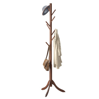 Freestanding Coat Rack, Bamboo Coat Rack Hat Hanger 8 Hook