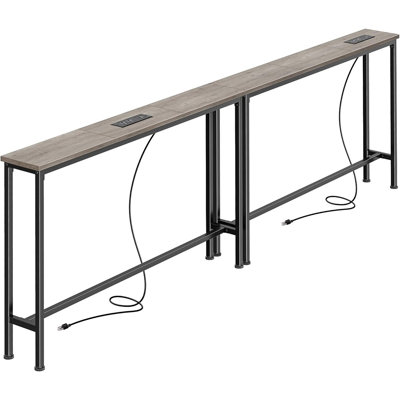 Console étroite Oak - 78,8 po avec table de recharge