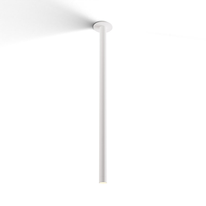 Combi Pendant 24" Single Unit with Matte Black Canopy, Matte White, 24"