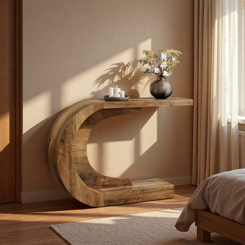 Table de couloir contemporaine, console moderne, table basse en forme de C
