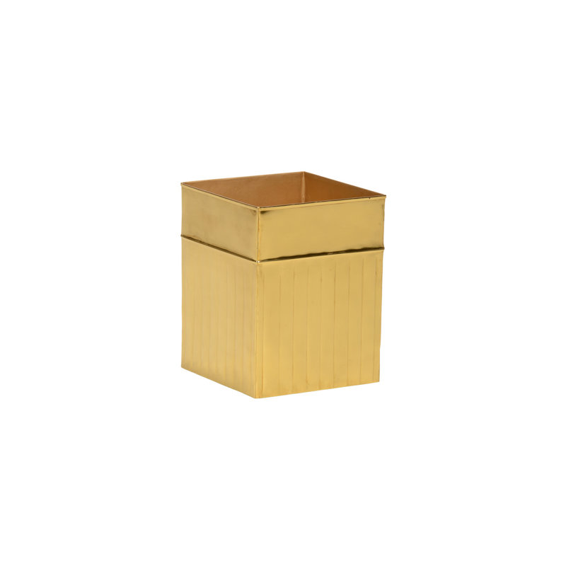 Wallace 5 Gallons Waste Bin, 11" H x 6.5" W x 6.5" D, Polished Nickel