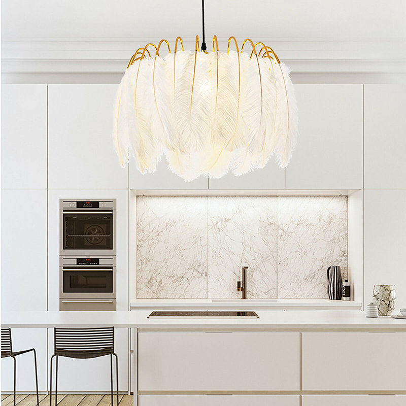 1 - Light Unique/Statement Feather Pendant Nordic Art Ceiling Light Chandelier