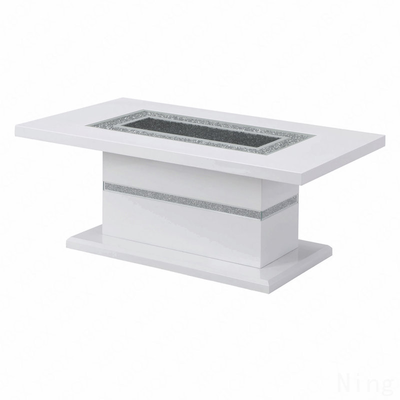 Table basse 1 pièce blanche, Blanc