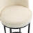 Counter Height Bar Stools Set of 2, Modern Barrel Design with Backrest, Linen Fabric Upholstered for Kitchen Island Comfort-1497760733