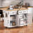 Rolling Kitchen Island with Drop Leaf,Power Outlet,and Ample Storage,for Kitchen,Dining Room-1463045702