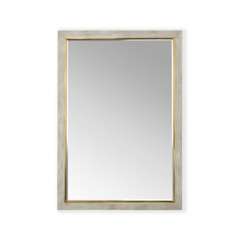 Kensington Wood Flat Wall Mirror, Gray