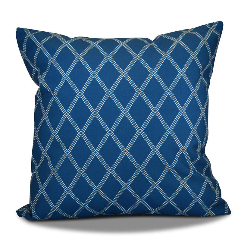 Holiday Wishes Geometric Outdoor Reversible Throw Pillow, Teal, 20" H x 20" W