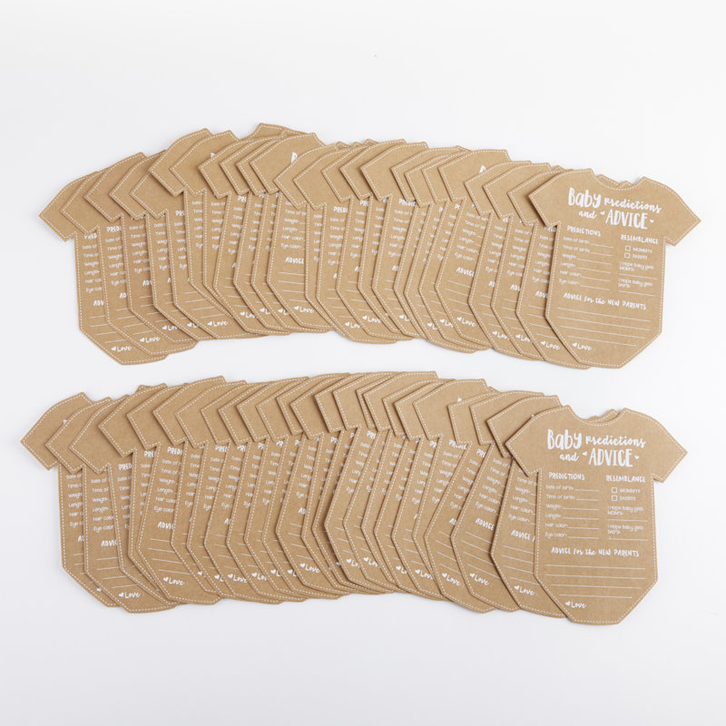 Carte de prédiction de bébé onesie shape