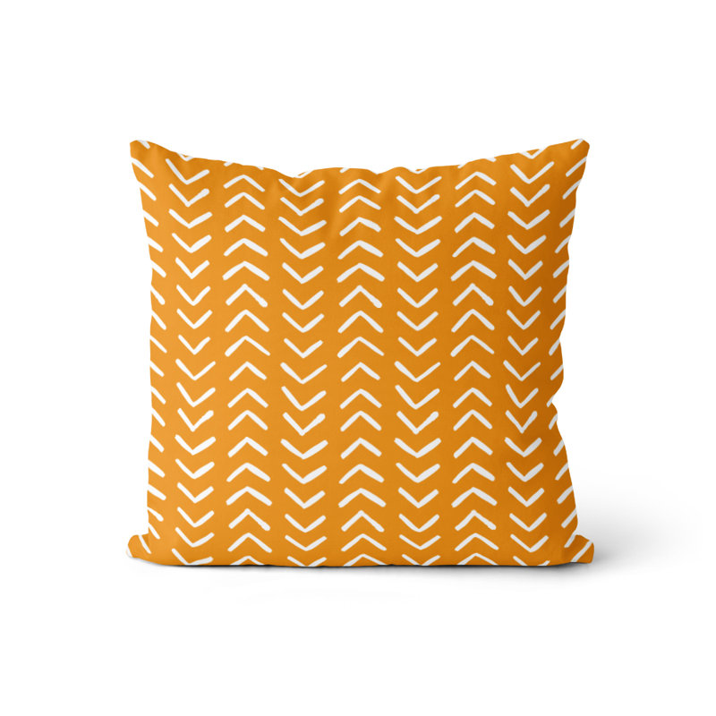 Housse et insert de coussin carré Pece, Ocre / blanc