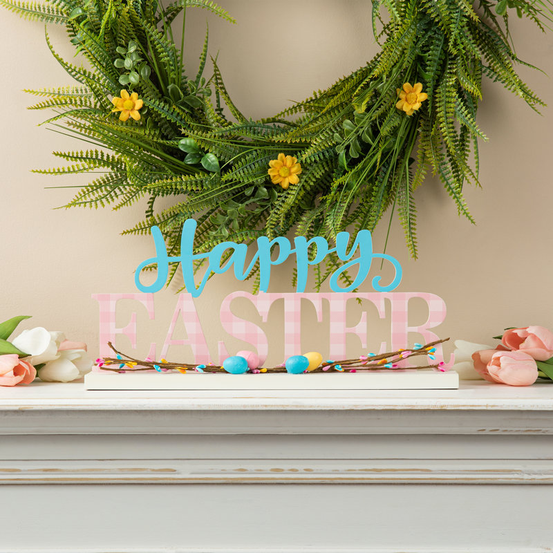 Easter Phrase Wooden Banner