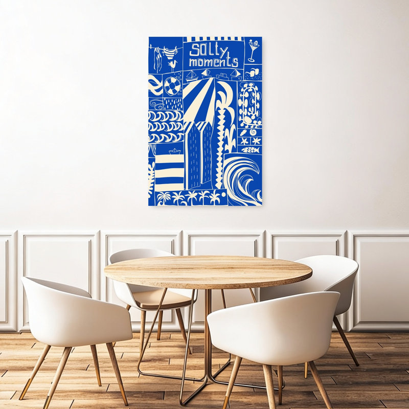 «Salty Summer Moments», impression de palmier abstrait, 48" H x 32" W