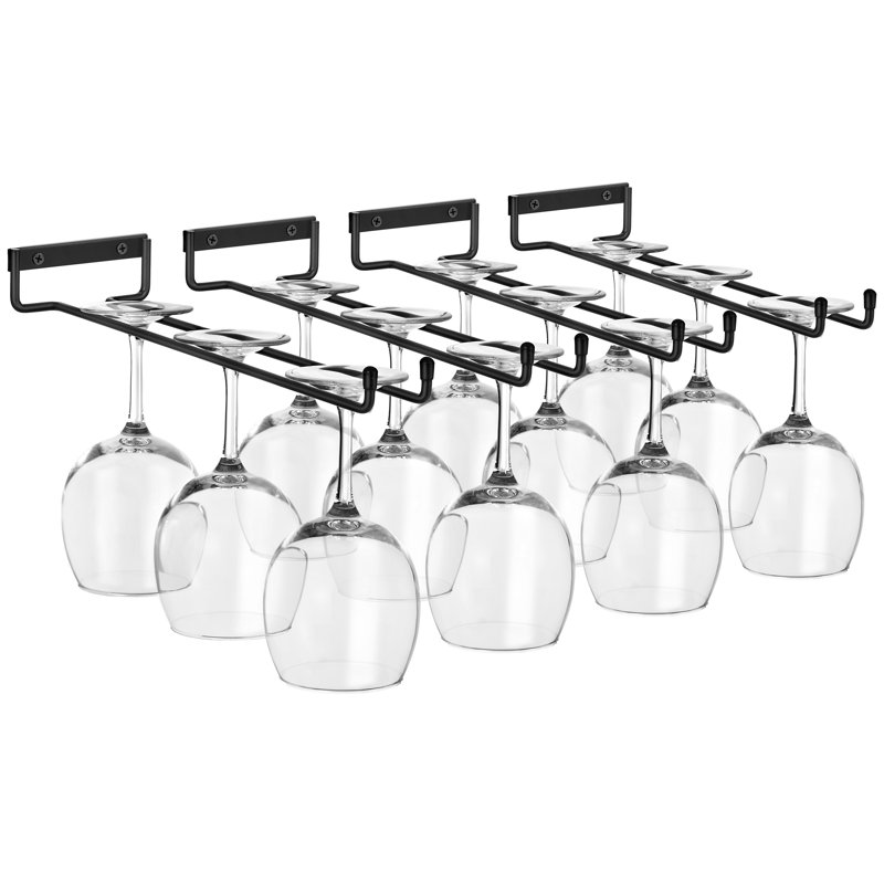  Ensemble de 4 porte-verres à vin de 12 po à fixation murale 12 po