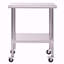 Table en acier inoxydable avec roulettes