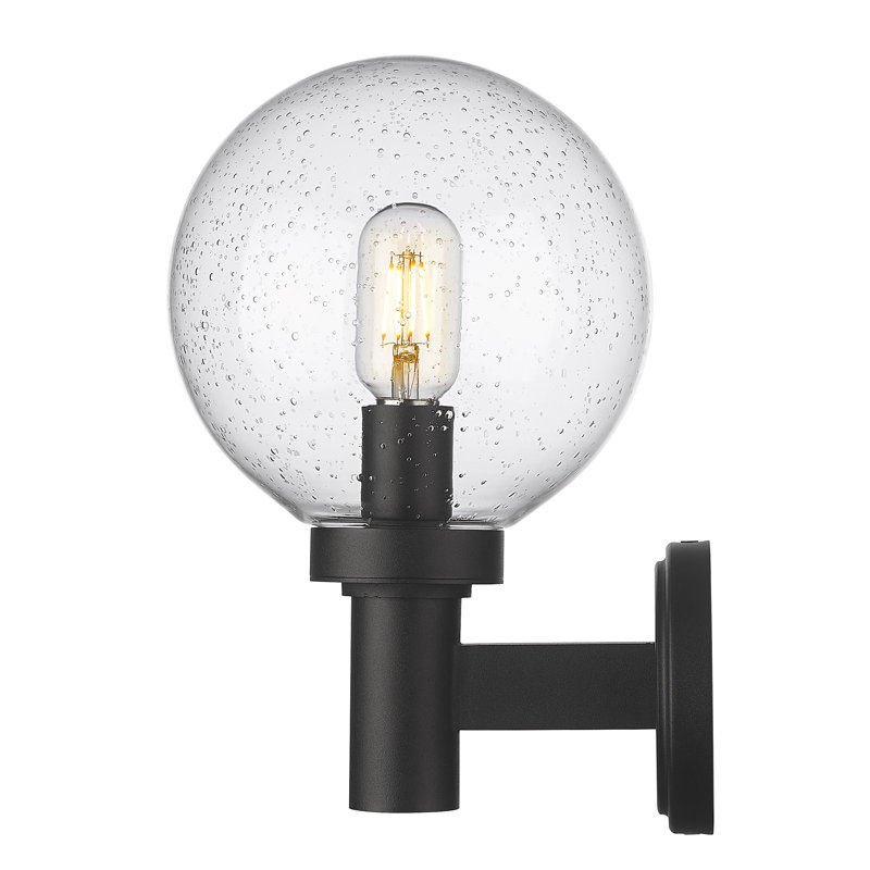 Badrieh Aluminum Wall Light, 12.5" H x 8" W x 9" D, Seeded Clear