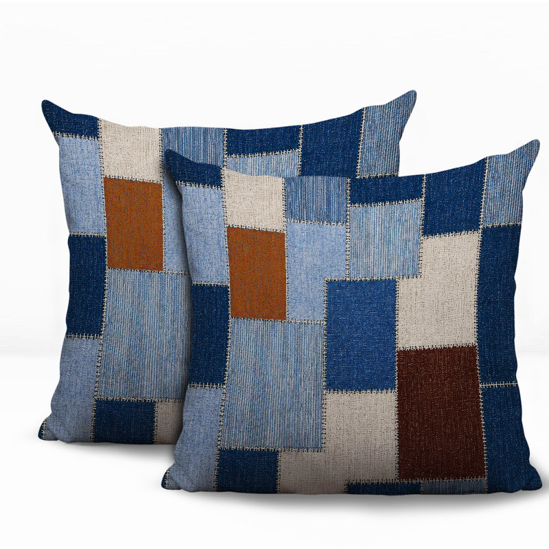 Oreiller réversible intérieur / extérieur Kazie, 18x18, Brown