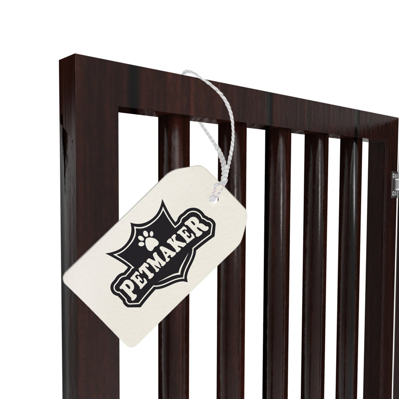 Wood Free Standing Pet Gate, Brown