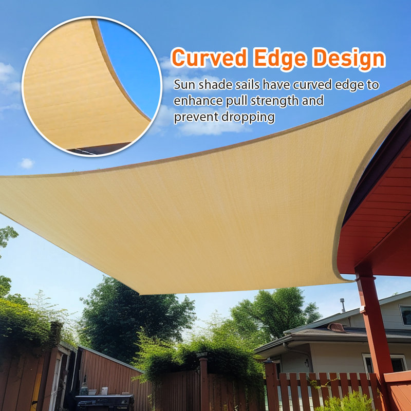 Customize Rectangle Sun Shade Sail, 16' x 26', Sand
