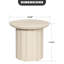 Table d'appoint ronde extérieure en aluminium de 50 cm (19,7 po) avec plateau en pierre frittée