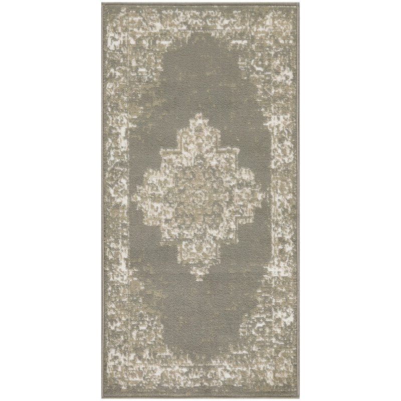 Burnie Oriental Olive Area Rug, Runner 2'3" x 7'3"