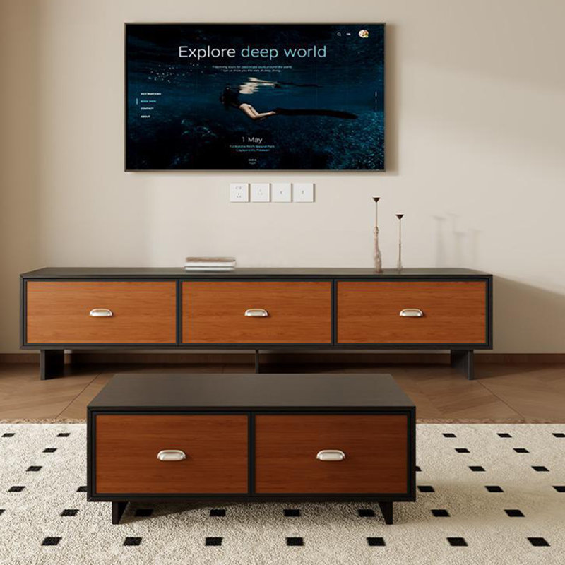 Meuble télé French French, H 19,68 po x L 78,74 po x l 15,75 po