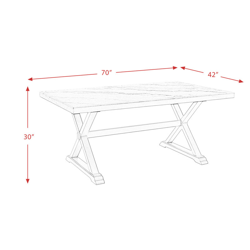 Silvester Rectangular Marble Top Dining Table