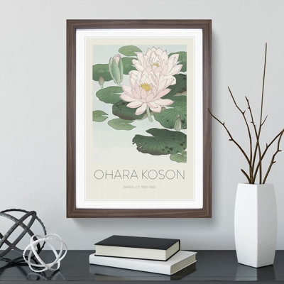 Pink Water Lilies Print by Ohara Koson - Picture Frame Painting