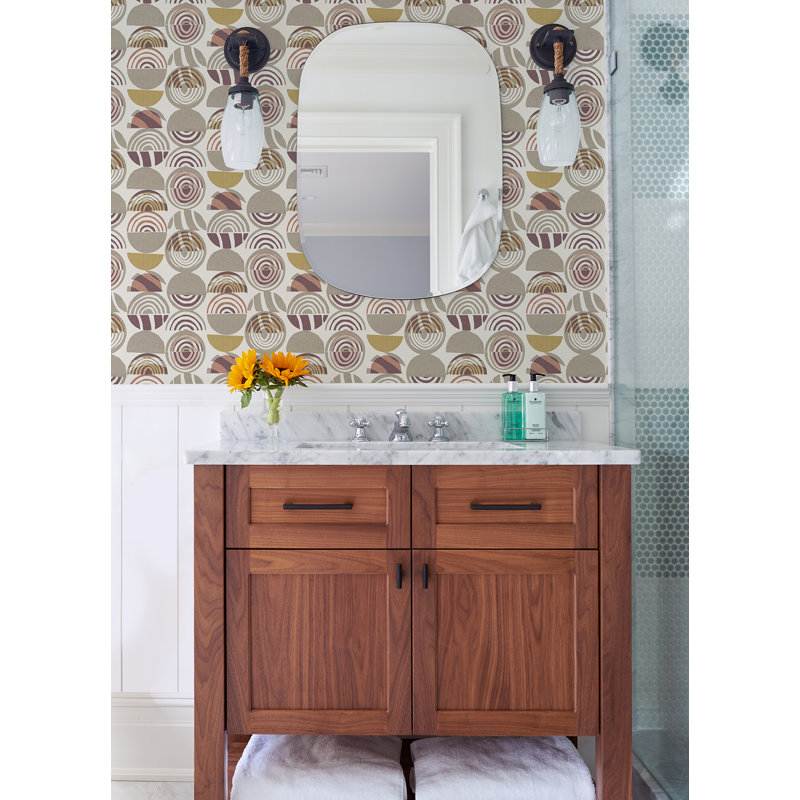 Laguna Retro Geometric Luxury Wallpaper, Sunset