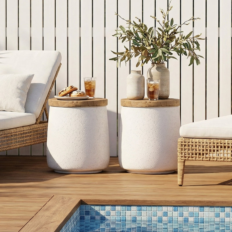 Kanauga Side Table, White, 2