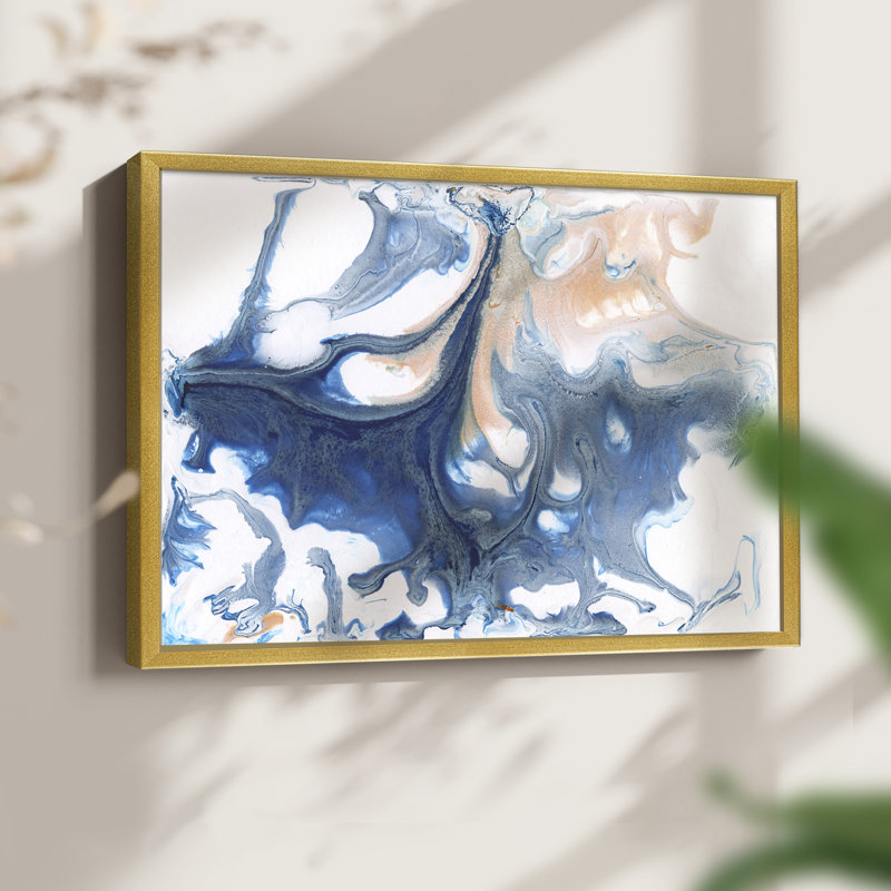 Dancing Blue I -Framed Print - Restickable, 16" H x 20" W
