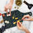 Ambesonne Spaceship Tempered Glass Cutting Board Cartoon Style Space Multicolor