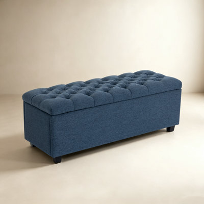 Banc ottoman de rangement classique rembourré