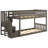 Aileana Twin Over Twin Solid Wood Low Bunk Bed with Stairs-34356355