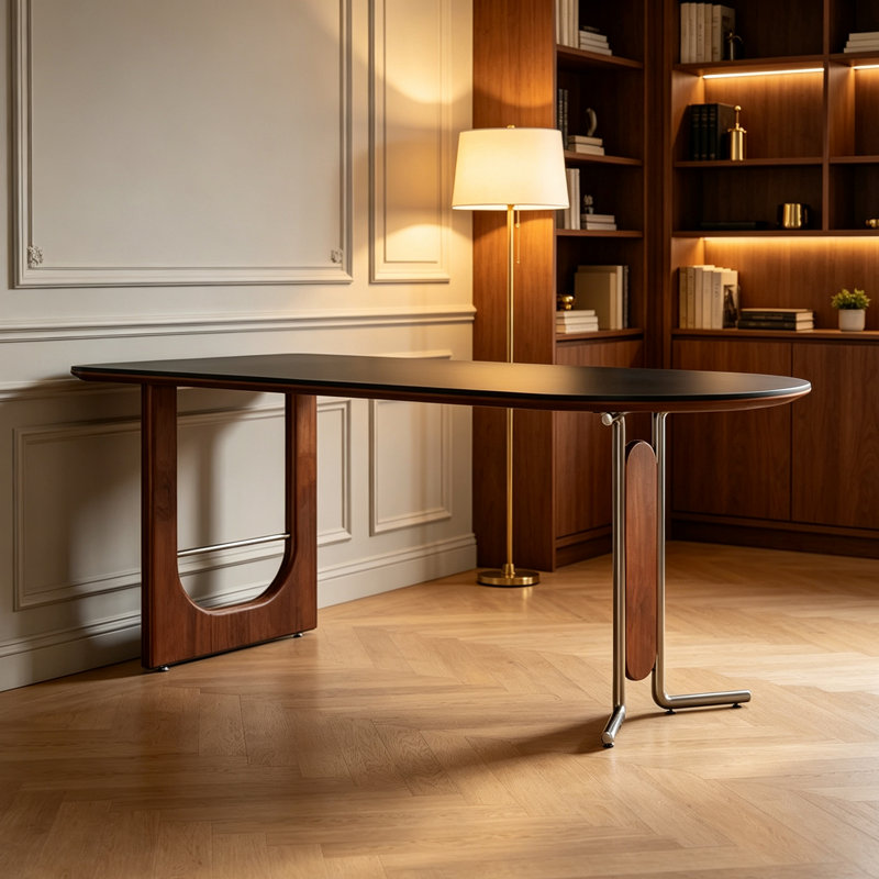 Bureau multifonctionnel rétro Art Design, H 29,52 po x l 70,86 po x P 31,49 po