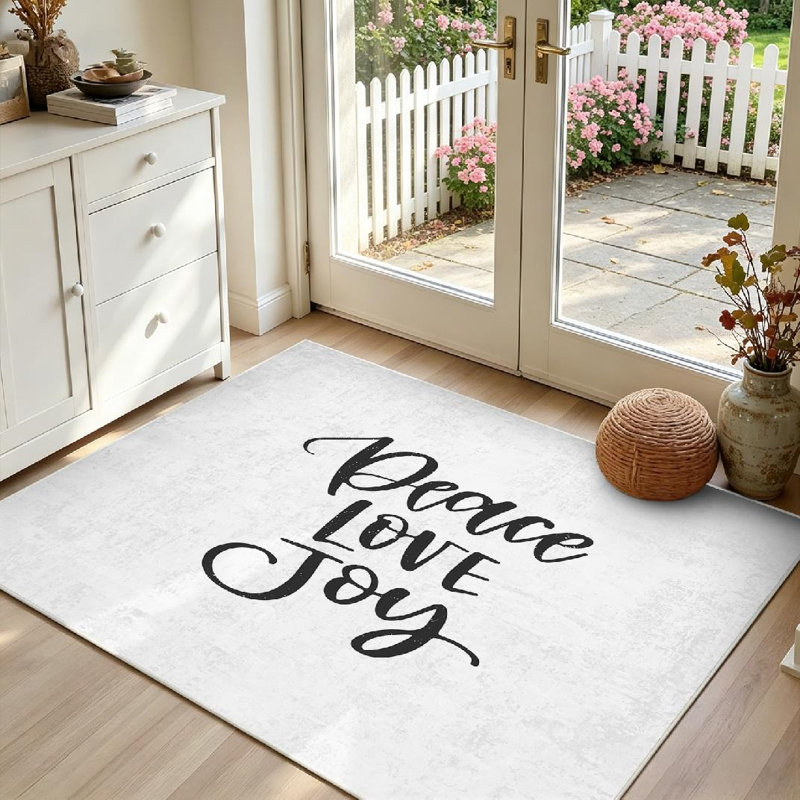 Tapis d'intérieur noir de décoration de Noël noir lavable à la machine, Rectangle 39 po x 63 po