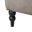 Fauteuil club Tesy, dossier haut, velours capitonné gris, pieds en bois noir
