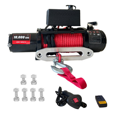 Waterproof Ip67 80ft Steel Cable Truck Winch With Wireless Handheld Remote