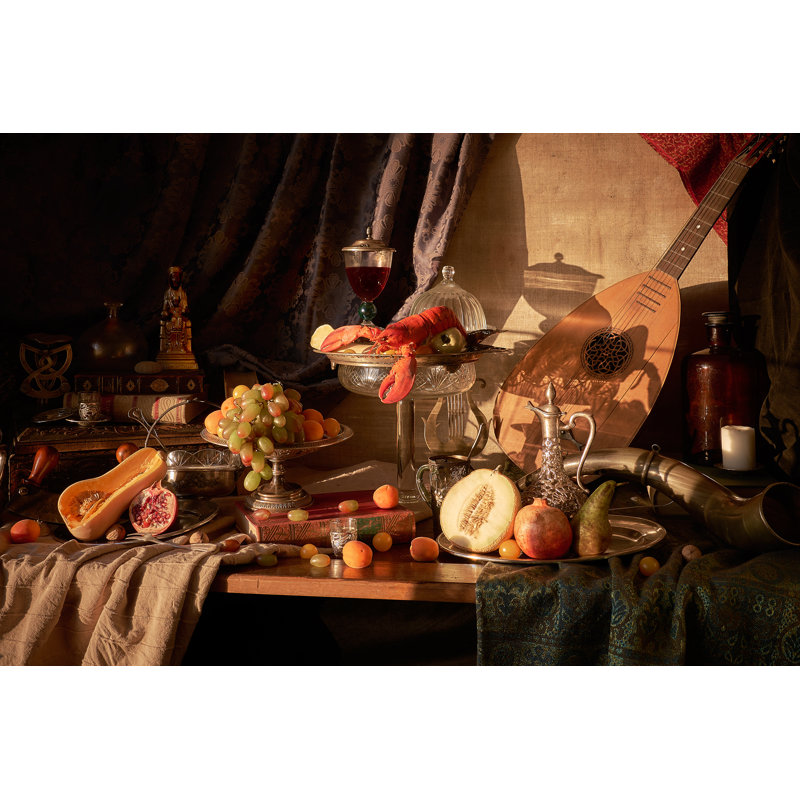 Classic Still Life With Lobster by Photo-Menc - Wrapped Canvas Print, 30cm H x 46cm W x 3.8cm D