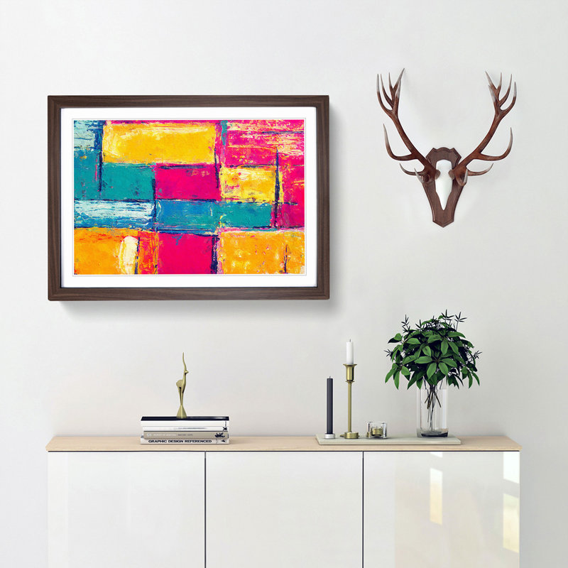 Abstract Vol.446 by S.Johnson - Framed Print, 24cm H x 33cm W x 2cm D, Walnut Framed