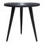 Table de bout ronde Vortex en bois de manguier massif avec finition noire et pieds en fer