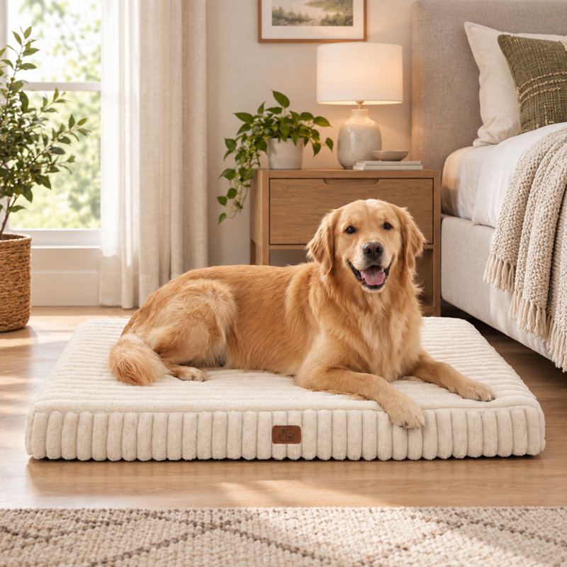 Coussin orthopédique pour chien 91 x 69 cm avec housse imperméable lavable